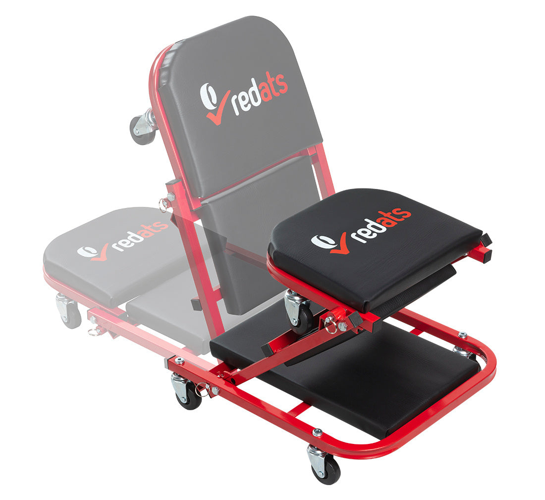 Carrello sotto auto professionale, sgabello da officina, lettino meccanico sottomacchina, pedana montaggio, riparazioni meccanico con ruote e poggiatesta, Redats