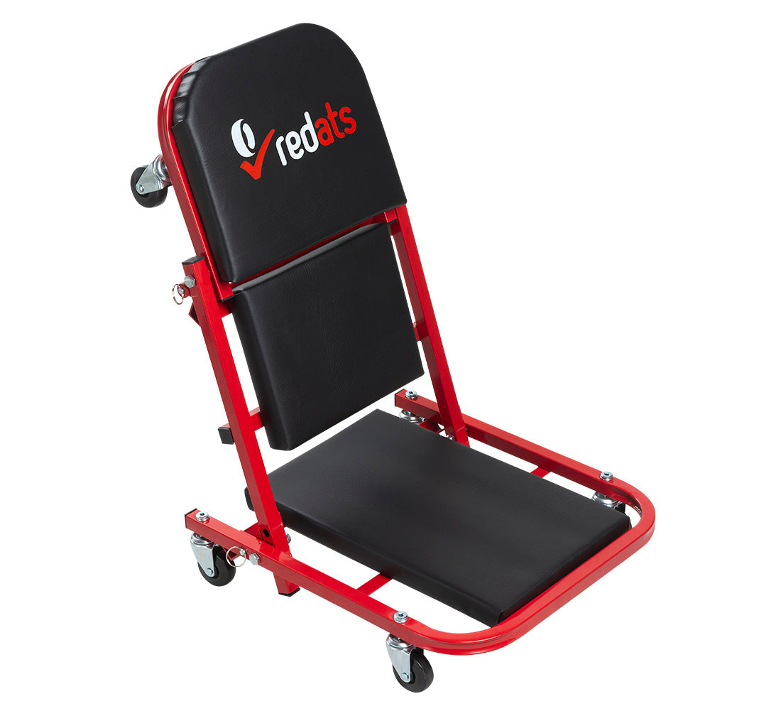 Carrello sotto auto professionale, sgabello da officina, lettino meccanico sottomacchina, pedana montaggio, riparazioni meccanico con ruote e poggiatesta, Redats
