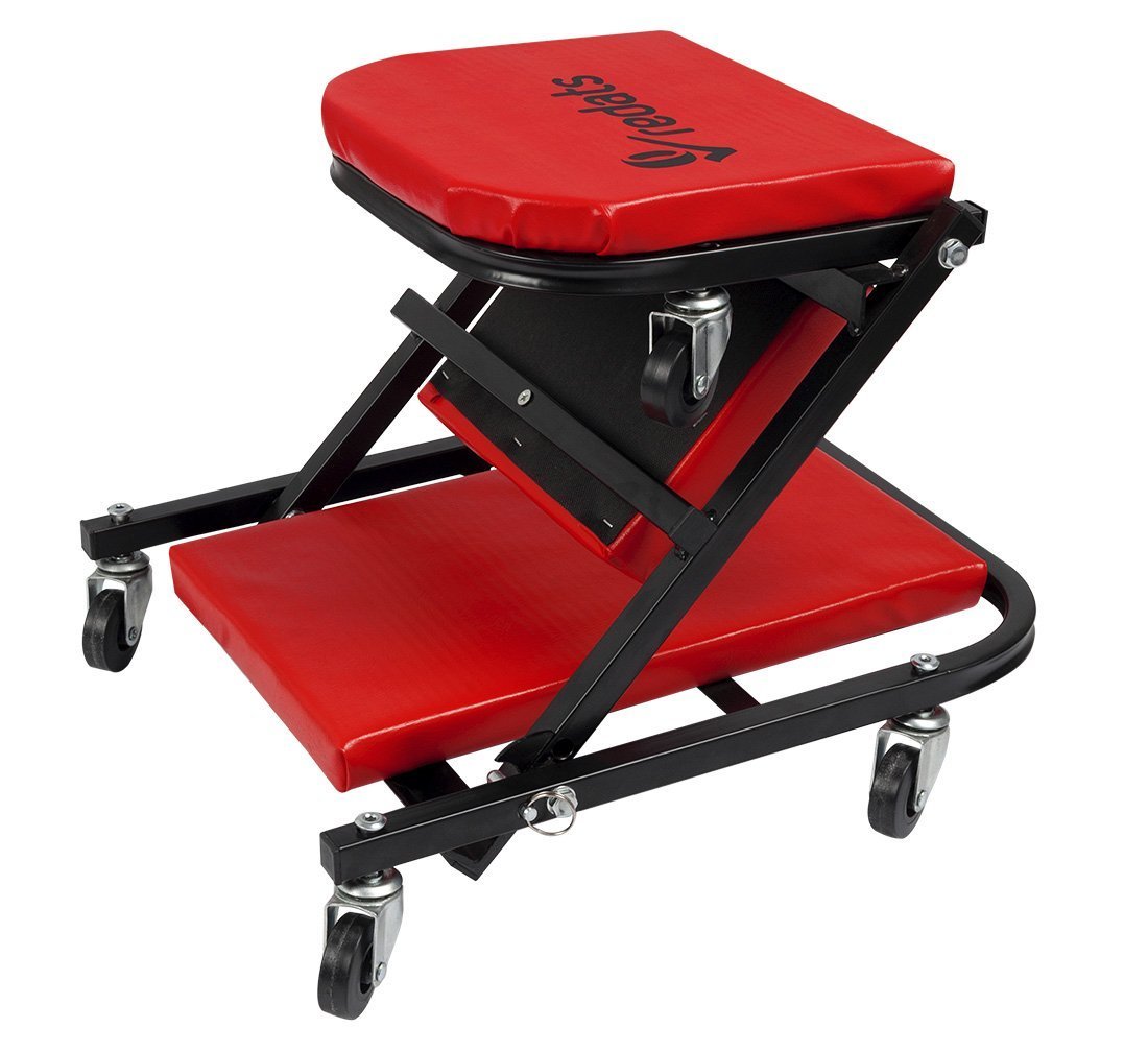 Carrello sotto auto professionale, sgabello da officina, lettino meccanico sottomacchina, pedana montaggio, riparazioni meccanico con ruote e poggiatesta, Redats