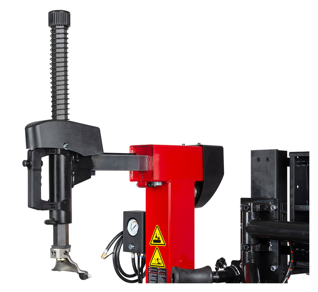 Smontagomme automatico, per ruote 12"–24", con braccio run flat, sistema di gonfiaggio integrato