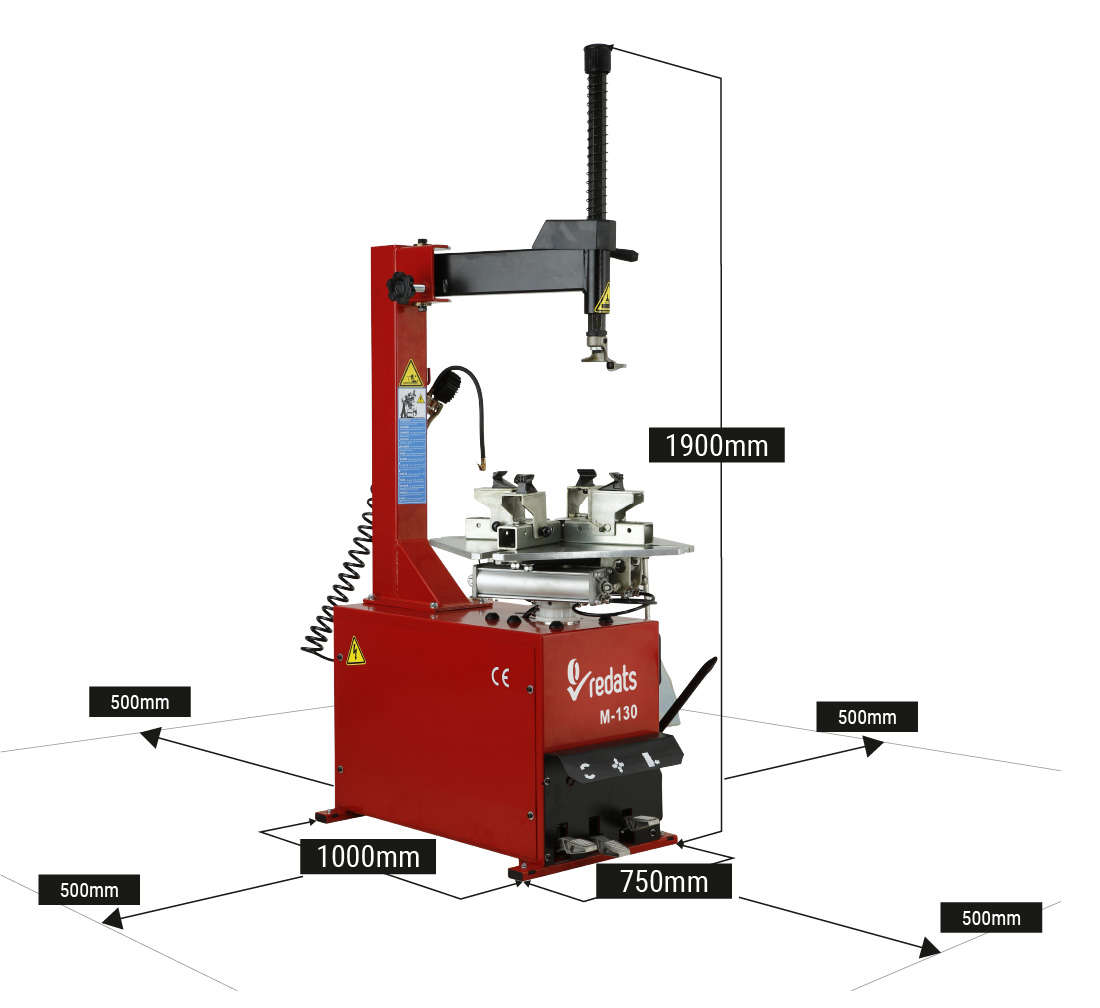 Smontagomme semi-automatico per cerchi da 6-24", professionale, Redats M-130