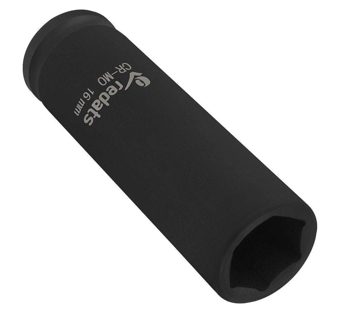 Chiave a bussola lunga ad impatto-a percussione 16 mm con attacco da 1/2" pollici, Cr-mo, lunghezza 78 mm