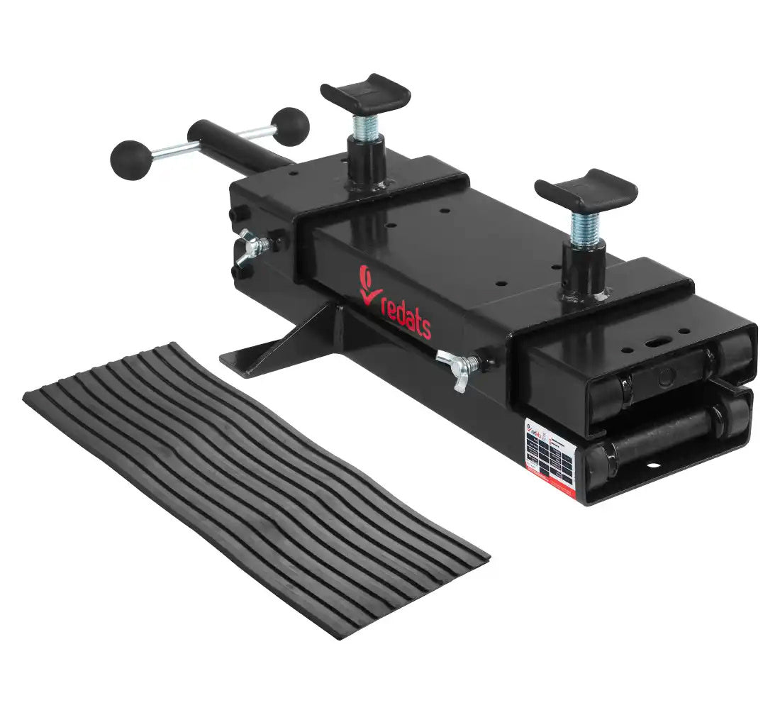 Ponte sollevatore cric idraulico a forbice per moto da officina capacità max. 500kg altezza regolabile 9,5-42,5 cm, cavalletto alzamoto con 2 selle antiscivolo da officina operazione idraulica, Redats