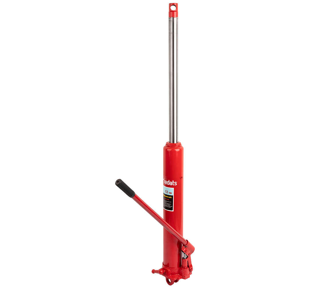 Cric idraulico a pistone lungo, capacità 12 tonnellate, raccoglitrice manuale di ciliegie con maniglia, per gru sollevamento da garage/negozio e paranco di sollevamento motore, con pompa a pistone singolo, rosso