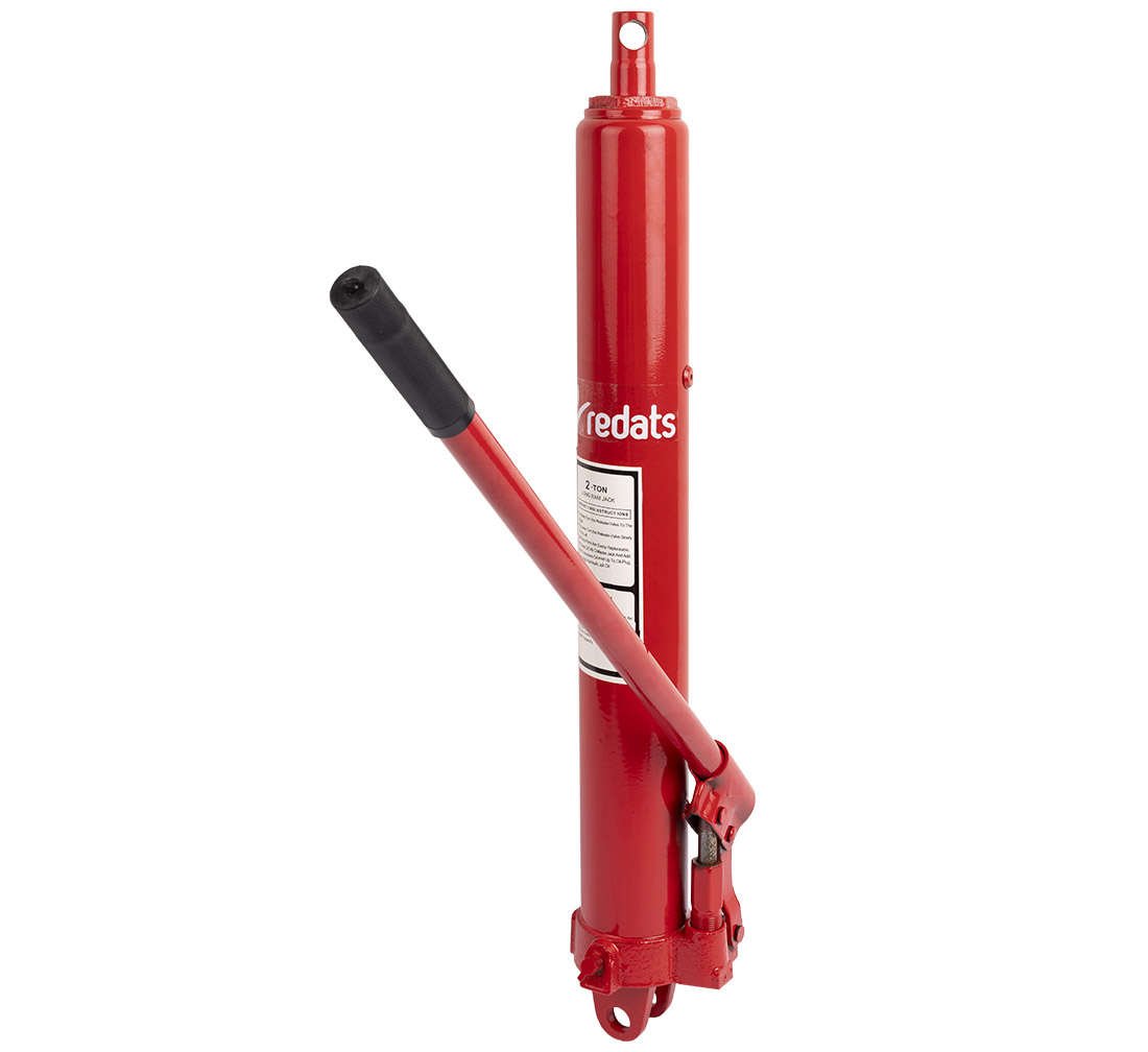 Cric idraulico a pistone lungo, capacità 2 tonnellate, raccoglitrice manuale di ciliegie con maniglia, per gru sollevamento da garage/negozio e paranco di sollevamento motore, con pompa a pistone singolo, rosso