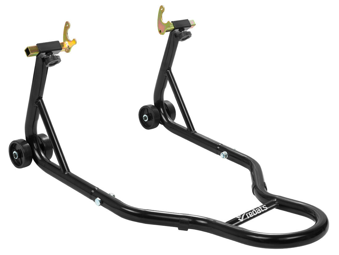 Cavalletto per ruote posteriori per il sollevamento della moto bici garage capacità carico max. 300kg, cavalletto supporto per moto bici da officina adatto testa della forcella a doppia u + l, Redats