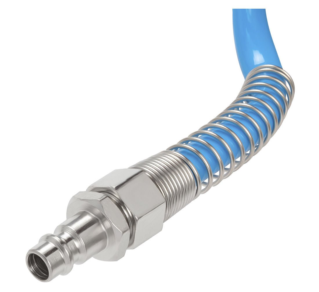 Tubo a spirale per aria compressa, 15 m diametro 8 × 12 mm con attacchi rapidi inclusi