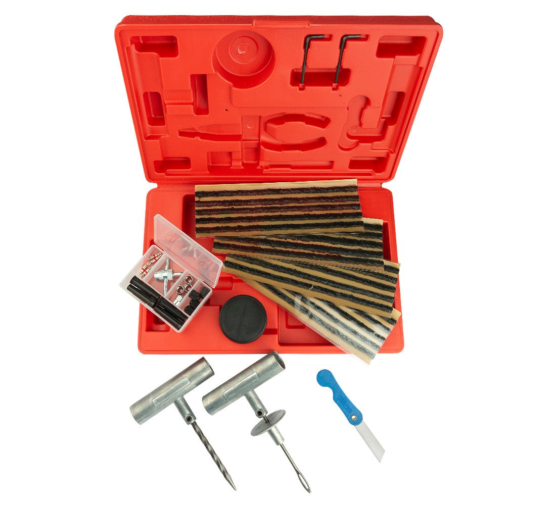 Kit riparazione pneumatici auto - kit foratura moto tubeless - emergenza per ripara gomme auto - kit riparazione gomme, strisce di riparazione, 55 pezzi