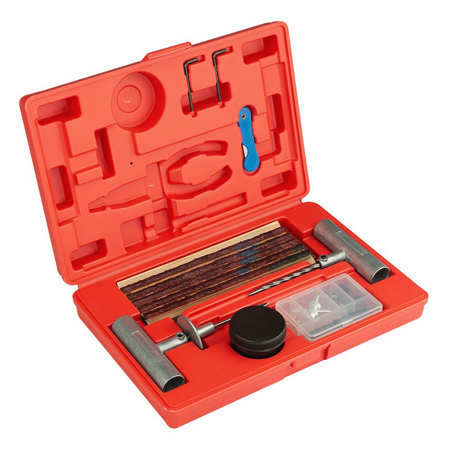 Kit riparazione pneumatici auto - kit foratura moto tubeless - emergenza per ripara gomme auto - kit riparazione gomme, strisce di riparazione, 55 pezzi
