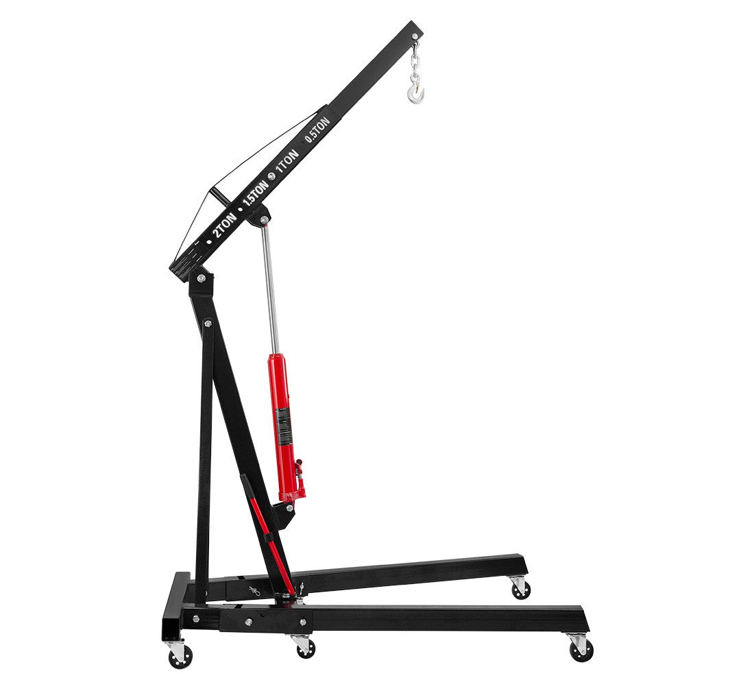 Gru pieghevole, 2 tonnellate, ideale per motori, gru idraulica maniglia pompa, gambe pieghevoli, paranco sollevatore cavalletto 6 ruote, Redats