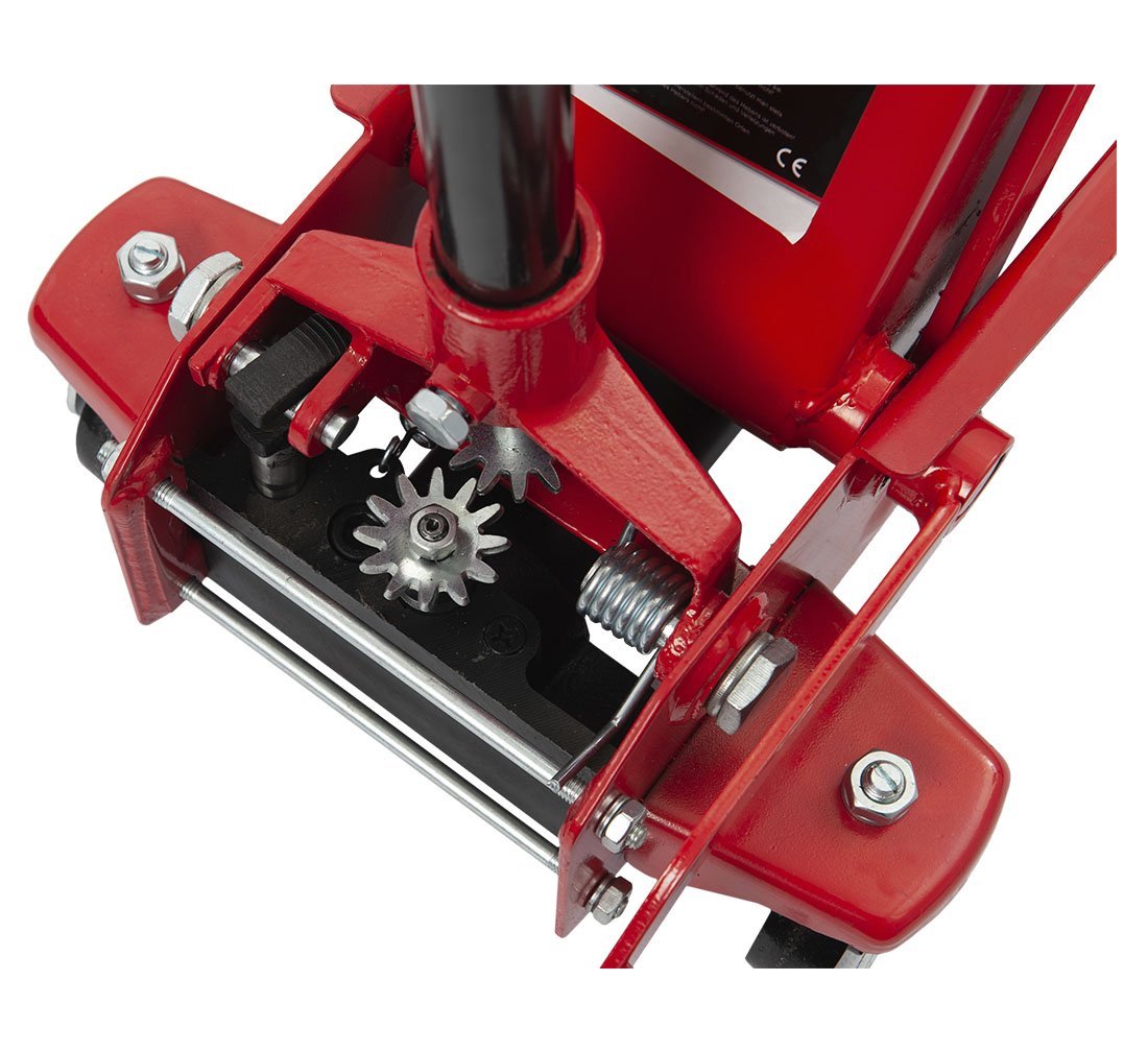 Cric sollevatore auto, martinetto idraulico professionale a carrello con profilo ribassato, 3 t con maniglia a pedale sollevamento rapido