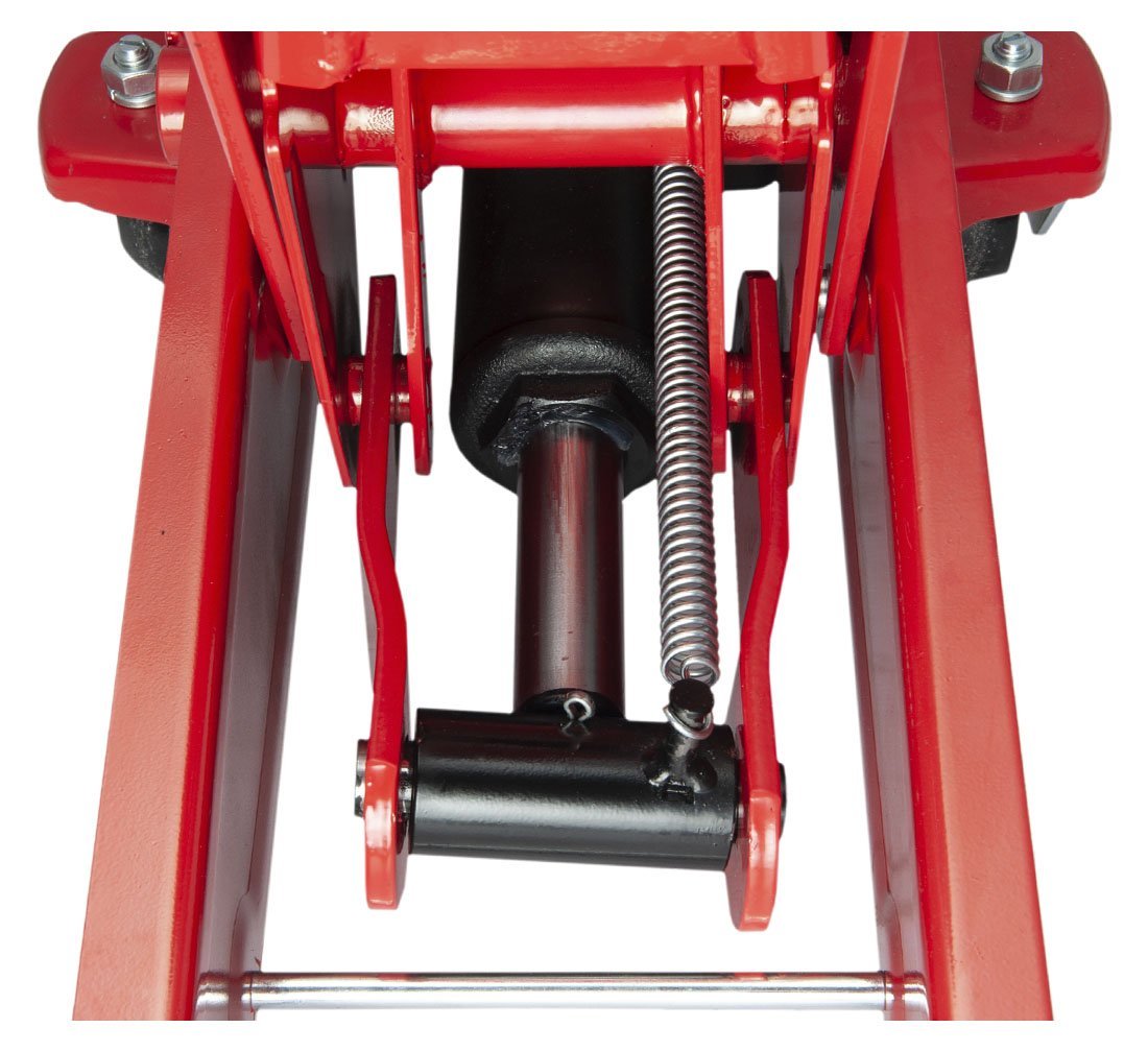 Cric sollevatore auto, martinetto idraulico professionale a carrello con profilo ribassato, 3 t con maniglia a pedale sollevamento rapido