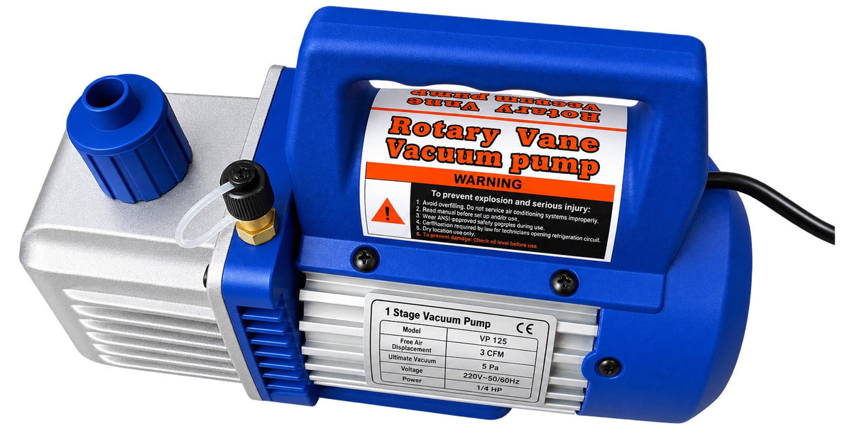Set-kit pompa vuoto per condizionatori con manometri per HVAC/auto AC, ricarica aria condizionata per R134a, R22, R12 R502 refrigeranti, 70l/min a 2 vie, Gebo Tools