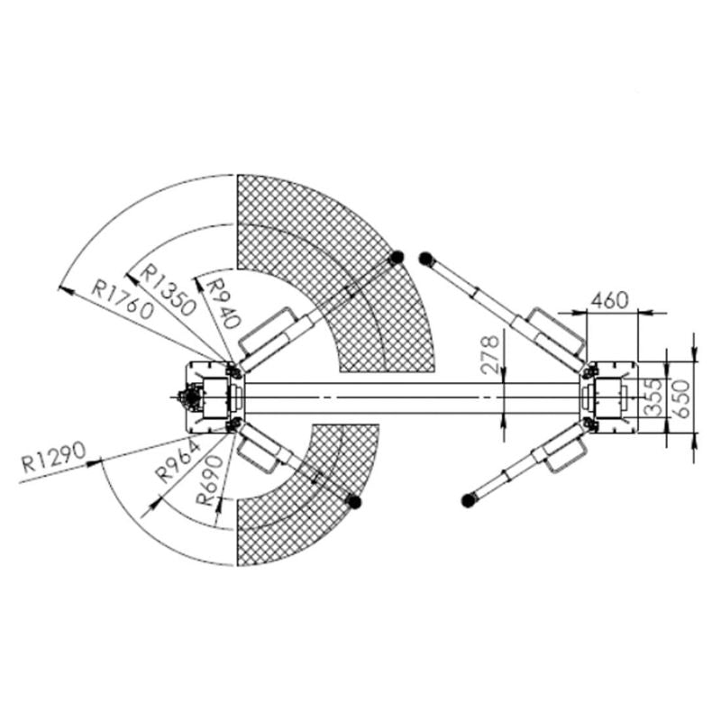Ponte sollevatore auto a 2 colonne, portata 5000 kg, 380v, idraulico, sblocco automatico elettroidraulico, Redats Polonia