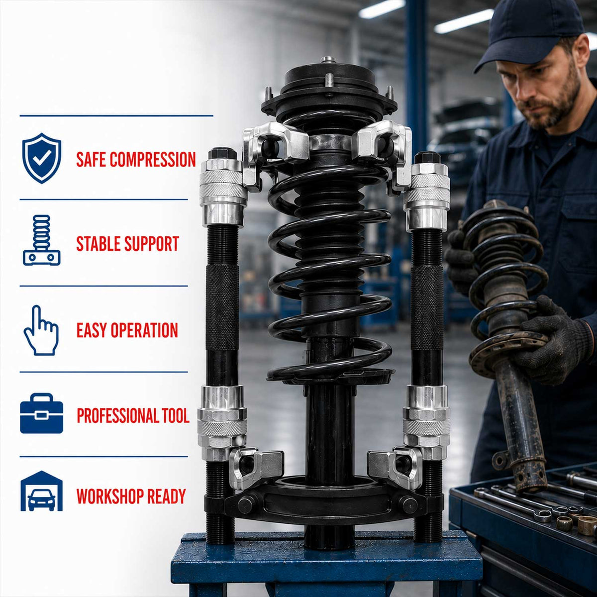 Set-kit compressore molla ammortizzatore per auto, professionale, 1, 2 tonnellate, kit 2 pezzi Gebo Tools