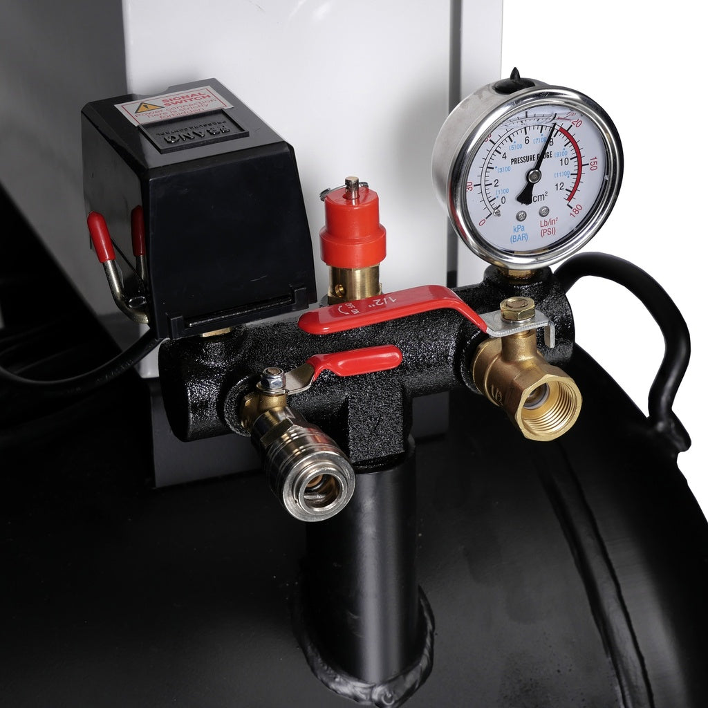 Compressore aria silenziato - con capacità del serbatoio di 300 litri - senza olio, oil free - per utensili pneumatici, 6 × 2 HP Airpro