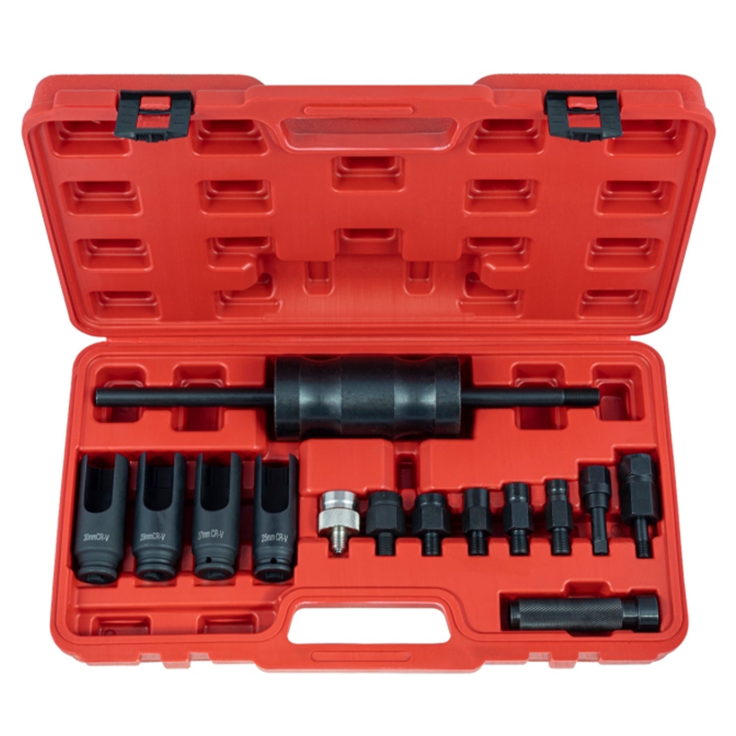 Kit estrattore iniettori motore diesel 14 pz universale con martello scorrevole, set di 14 attrezzi per la rimozione di iniettori diesel