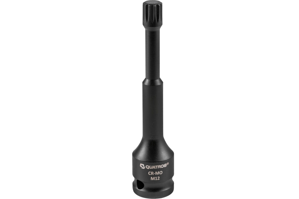 Set di 2 chiavi a bussola per punte a percussione da 1/2", M12, Cr-Mo, con inserti per bussole a impatto Spline, per cuscinetti ruota VAG, Quatros