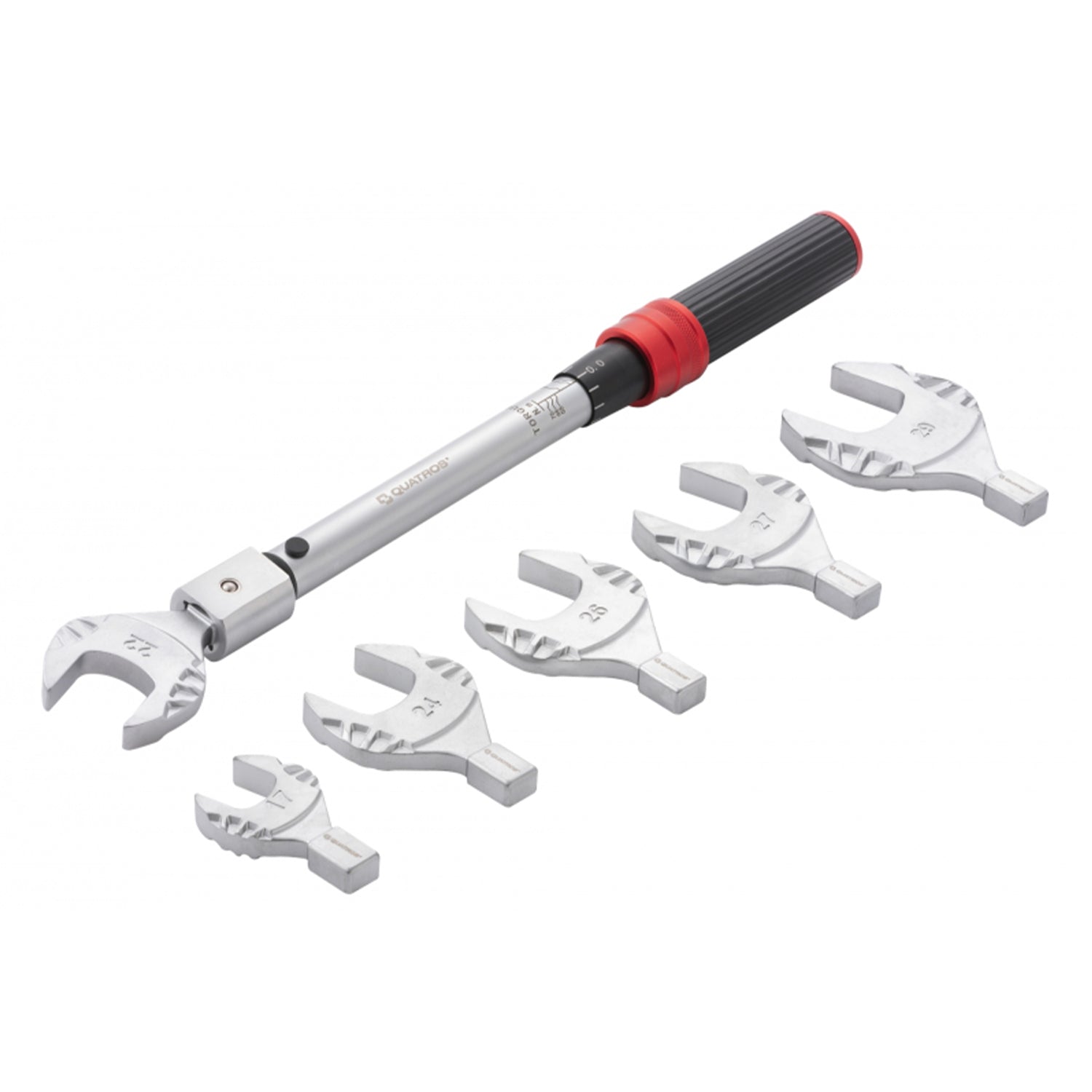 Set-kit chiave dinamometrica 10–75 Nm con teste intercambiabili per impianti di climatizzazione, 7 pezzi Quatros
