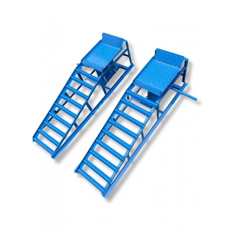 2x Rampe di sollevamento con martinetto idraulico max 2000 kg, altezza regolabile rampa di carico, Kb Global