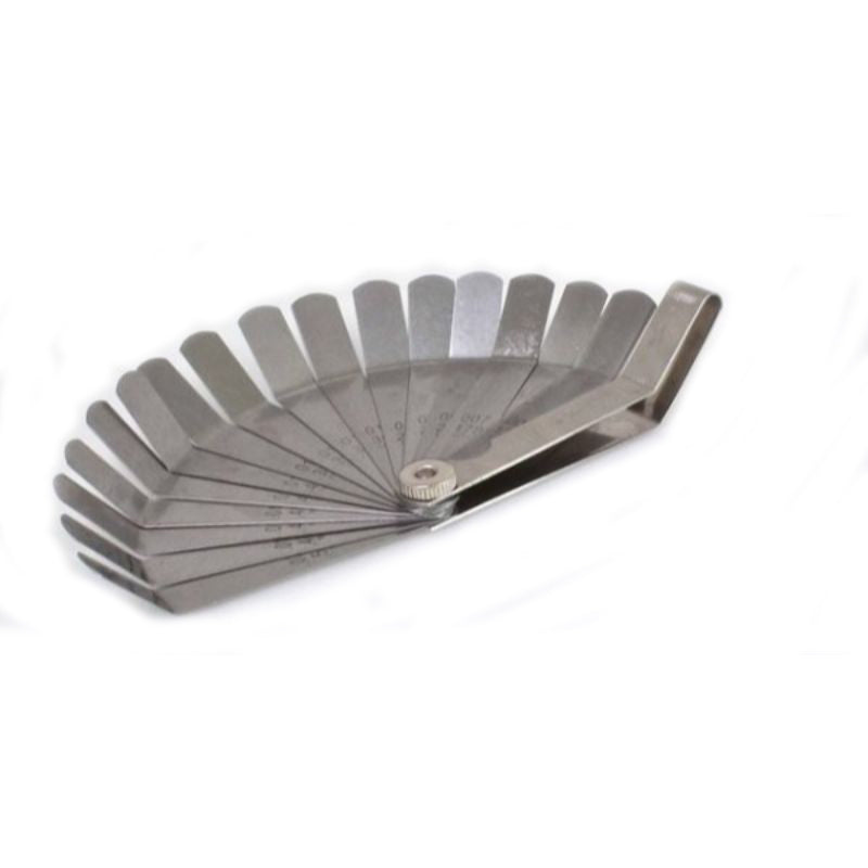 Spessimetri lame acciaio, spessimetro lame,spessimetro valvole, spessimetro pieghevole, per misurare larghezza spessore dimensioni, 16 pezzi 0.005–0.020 inch