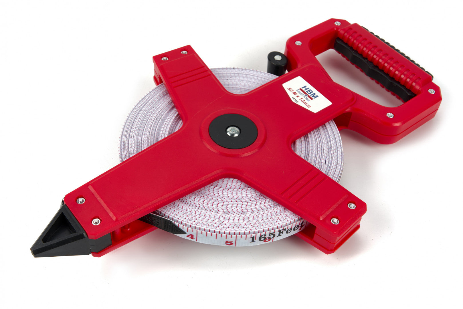 Rotella metrica professionale con impugnatura, per rilievi topografici, con nastro in fibra di vetro 50 m x 13mm Hbm