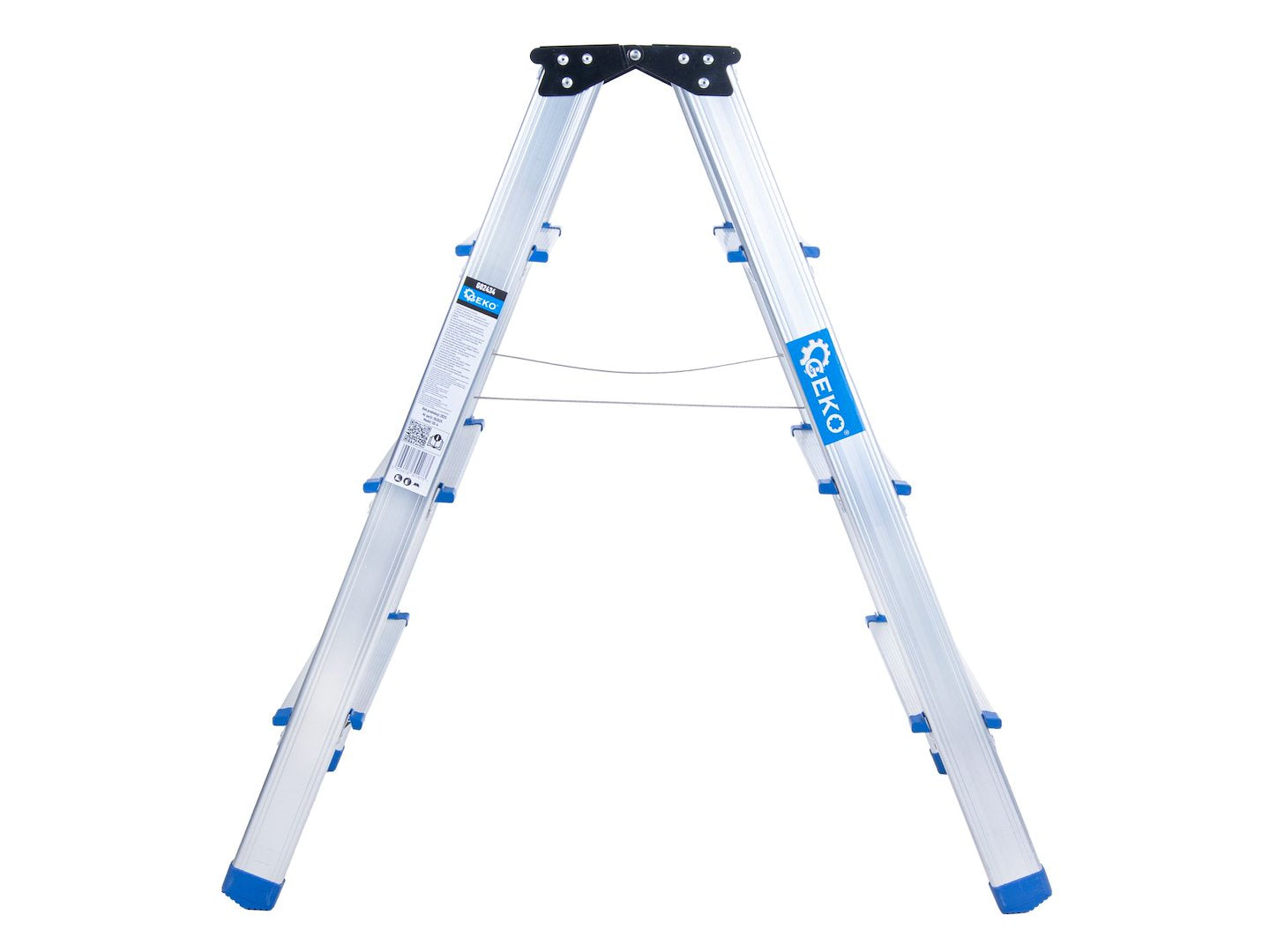 Scala alluminio 4 gradini, doppia salita, portata max 150 kg Geko
