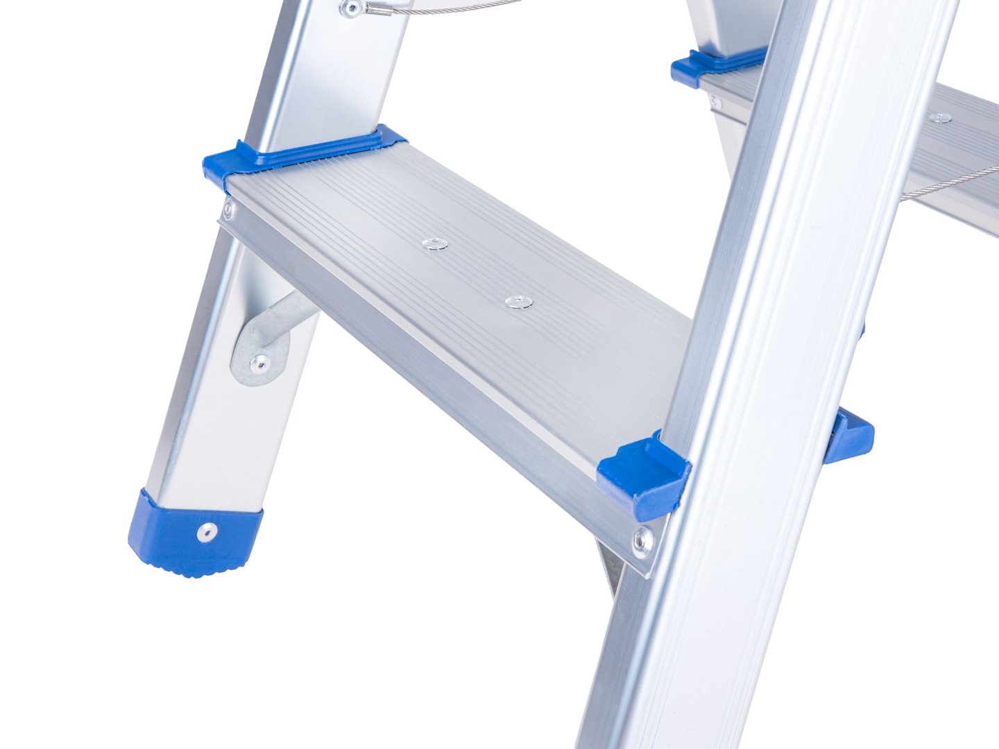 Scala alluminio 4 gradini, doppia salita, portata max 150 kg Geko