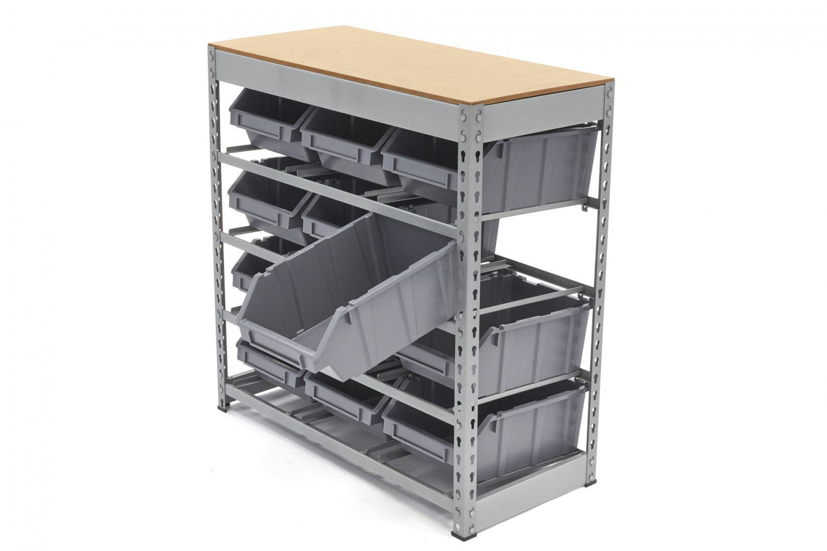 Scaffale portaoggetti con 12 contenitori