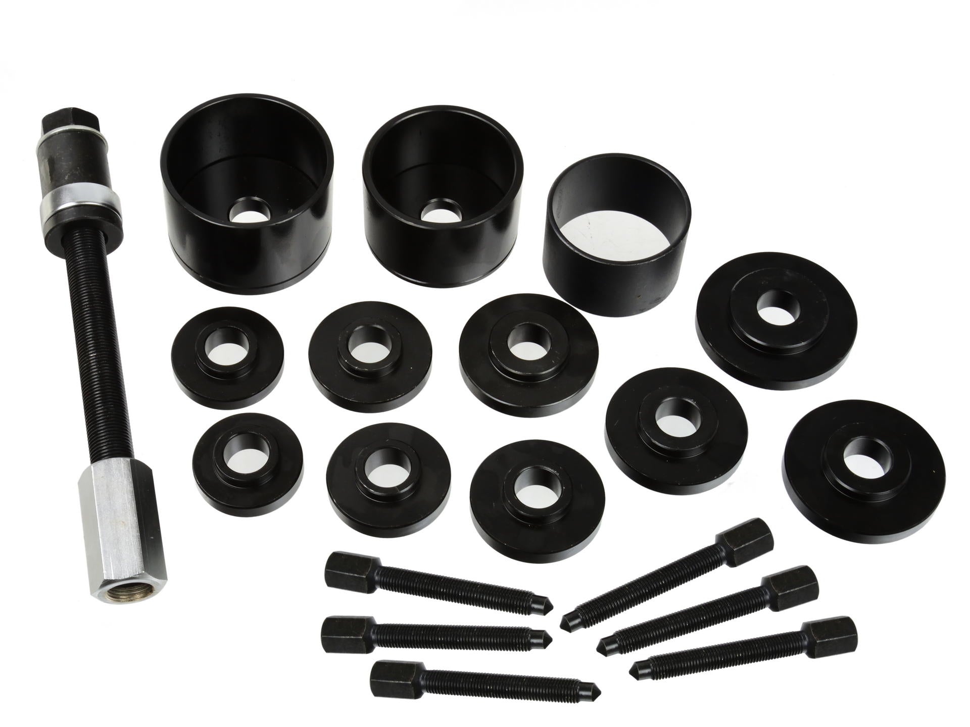 Kit pressa cuscinetti ruota anteriore, boccole, piastre manicotti e custodia, per smontaggio e montaggio, auto, set di attrezzi per cuscinetti ruota, strumento estrattore di mozzi ruota, cuscinetti sferici