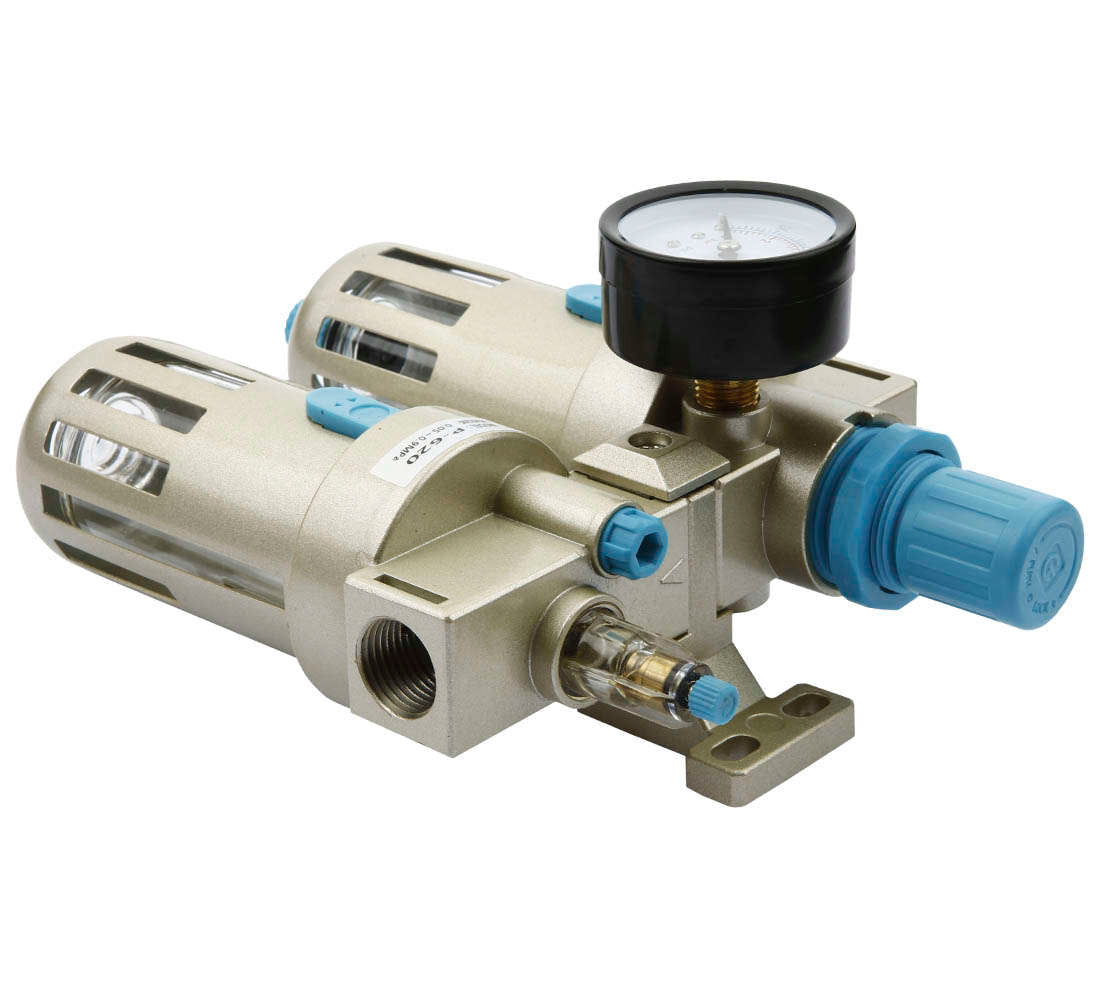 Separatore d'acqua e olio ad aria compressa, riduttore di pressione per compressore, filtro regolatore con manometro 1/2" P-620
