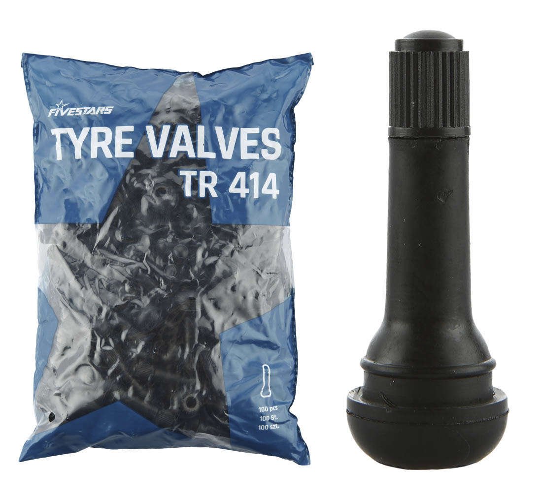 Set-kit 100 valvole di gomma per pneumatici, tubeless, Five Star TR414