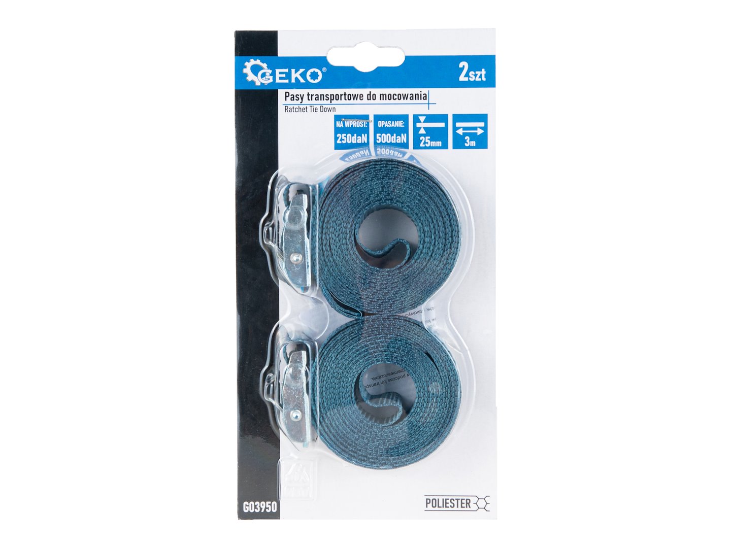 Set-kit 2 cinghie di ancoraggio, fissaggio del carico, bici portapacchi, kayak, moto e auto, regolabili e antigraffio per assicurare carichi chiusura con fibbia 25 mm x 3 m 250 kg