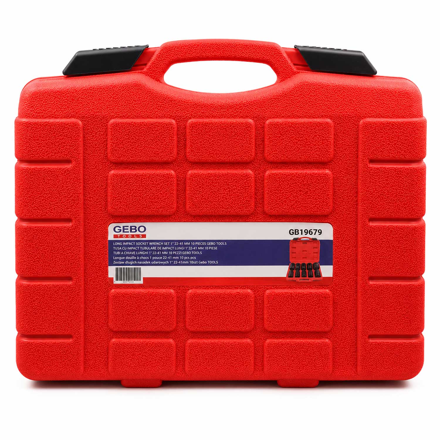 Set-kit bussole a impatto lunghe, 1", 22-41 mm, per riparazioni auto e cambio gomme,10 pezzi Gebo Tools