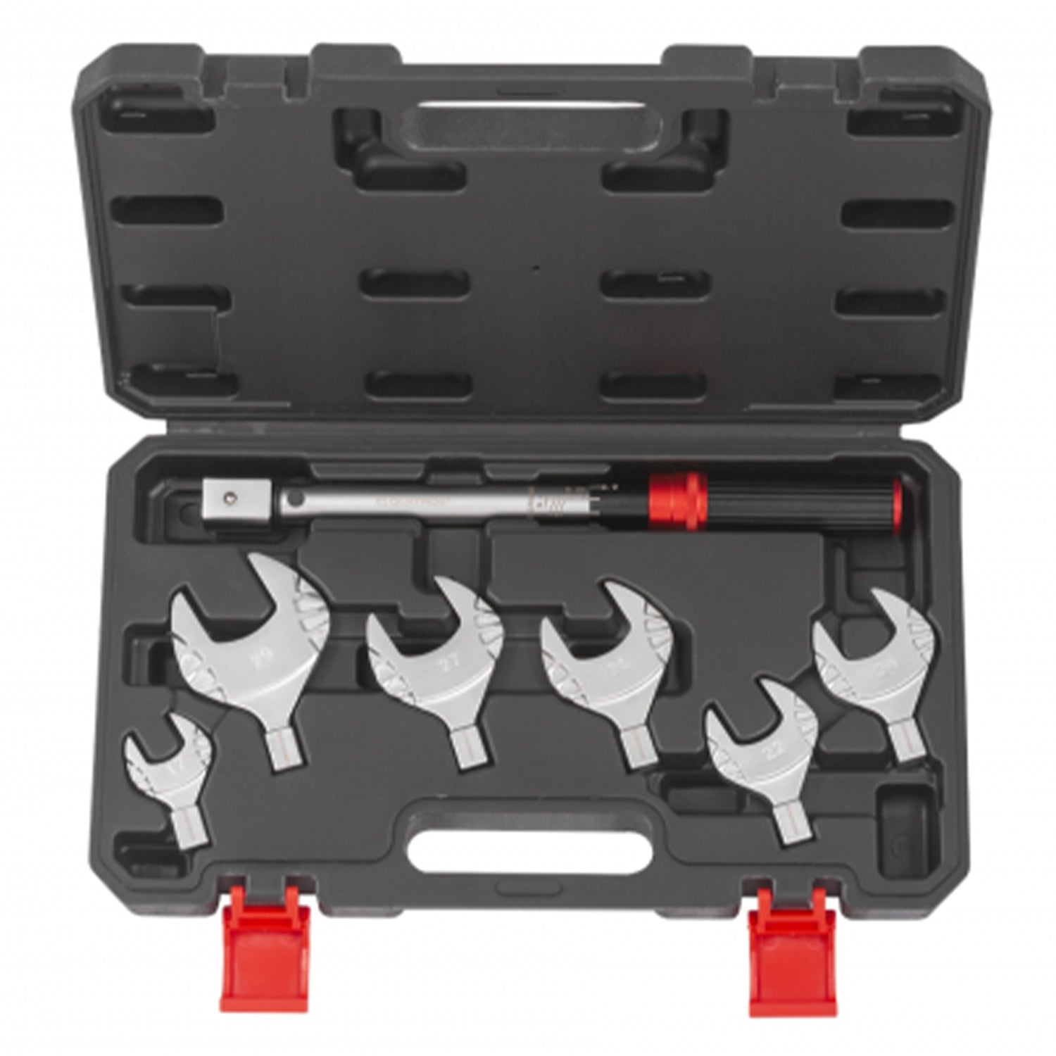 Set-kit chiave dinamometrica 10–75 Nm con teste intercambiabili per impianti di climatizzazione, 7 pezzi Quatros