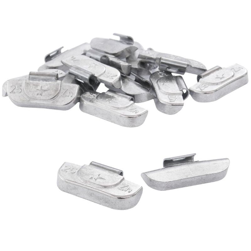Set-kit contrappesi assortiti per equilibratura ruote in acciaio auto, pesi cerchi, 25 g 100 pezzi