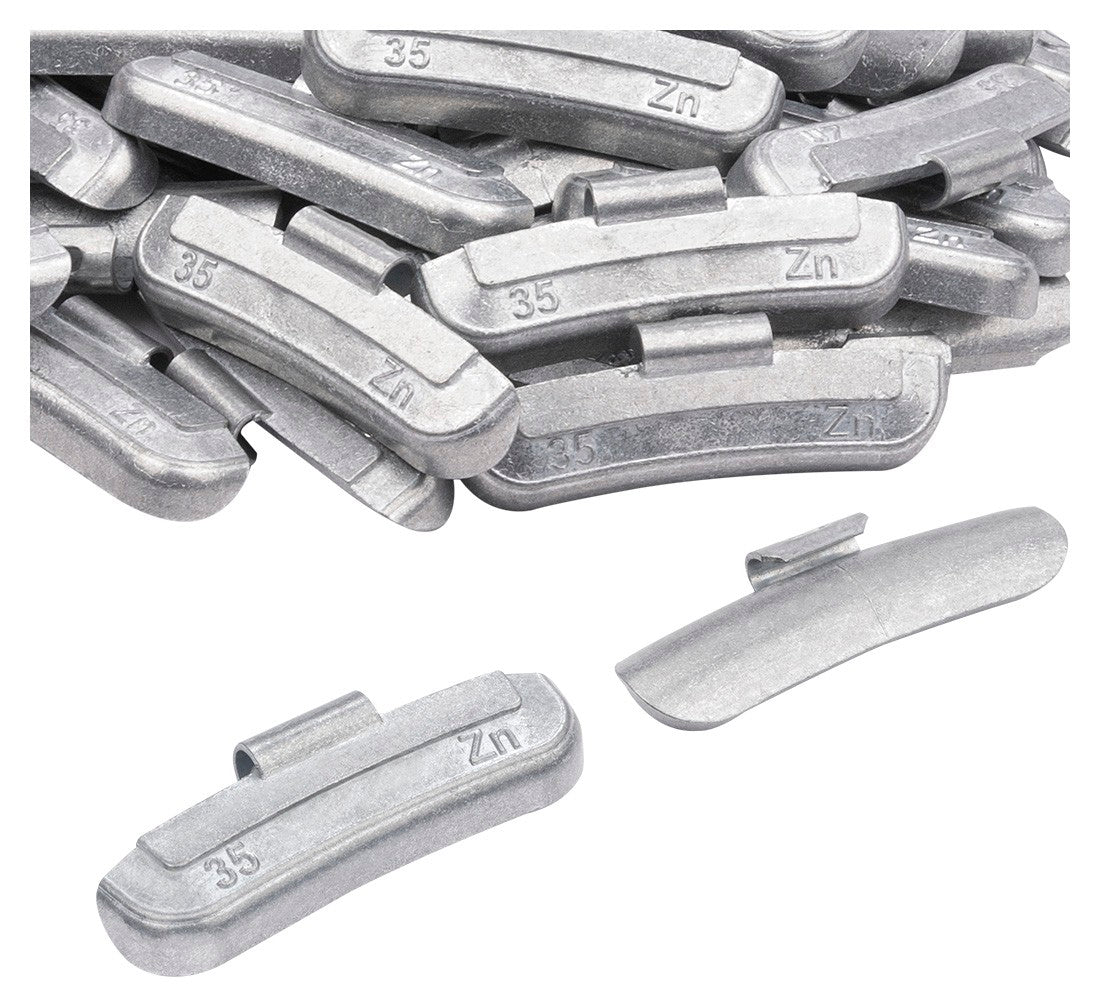 Set-kit contrappesi assortiti per equilibratura ruote in acciaio auto, pesi cerchi, 35 g 50 pezzi Zn