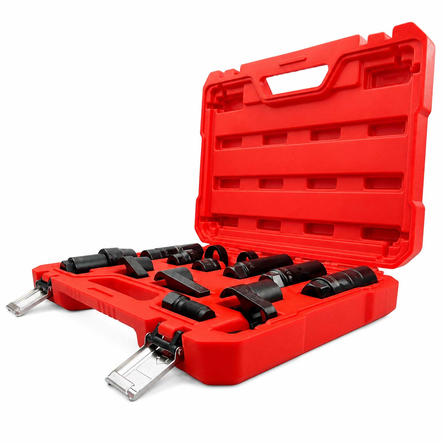 Set-kit di bussole speciali a impatto per sonda,sensori lambda e iniettori compatibile con VW, Audi, BMW, Mercedes, Ford, Opel, Peugeot, Citroen, Renault, Seat, Skoda 11 pezzi Gebo Tools