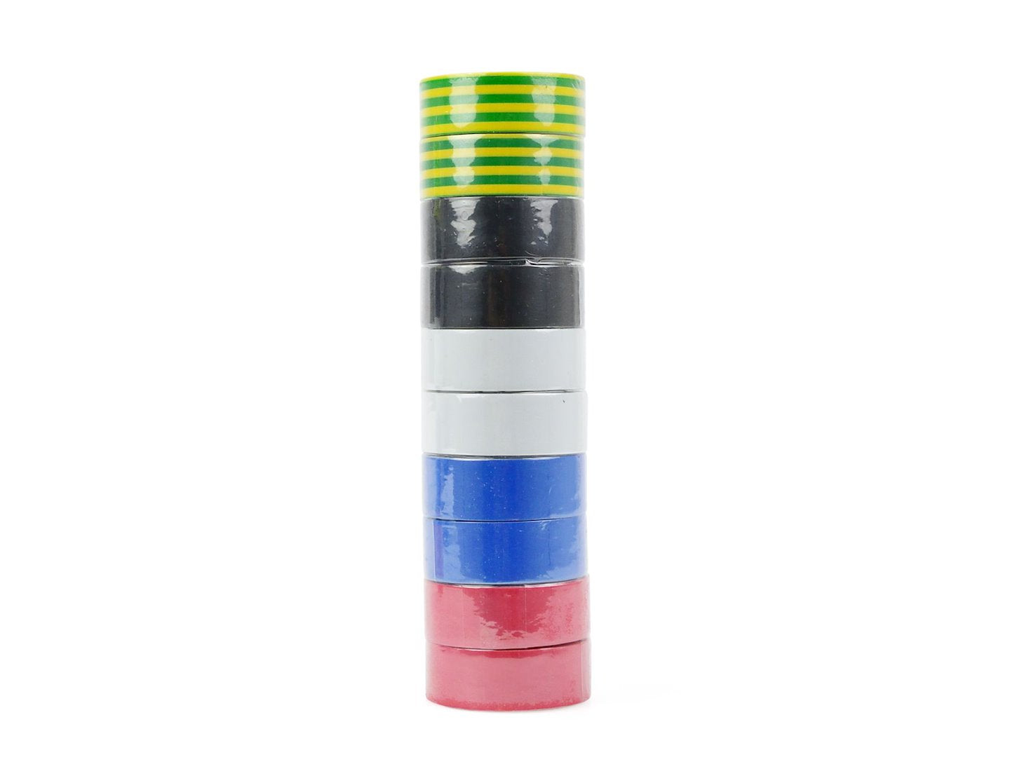 Set-kit nastri isolanti adesivi in pvc plastificato, 10 rotoli isolanti colorati , 19mm x 0.13mm x 5m, Geko
