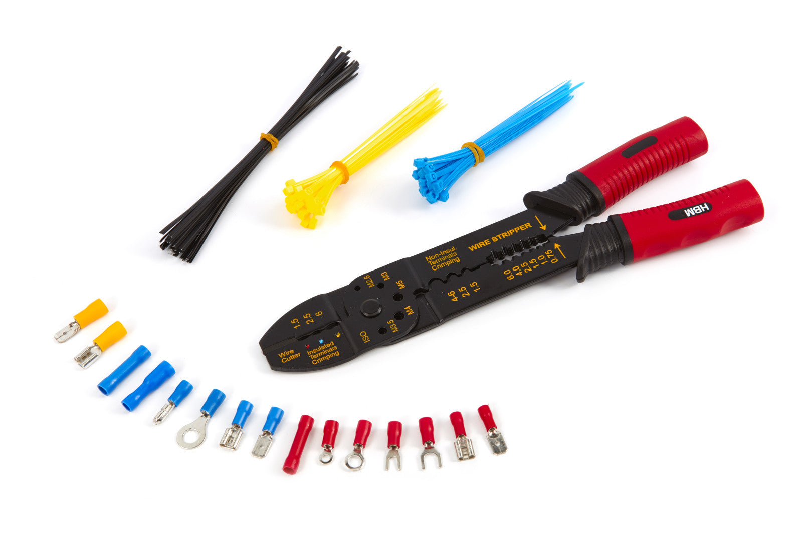 Set-kit pinza crimpatrice capicorda, puntalini elettrici a crimpare ,per terminali fai da te 271 pezzi