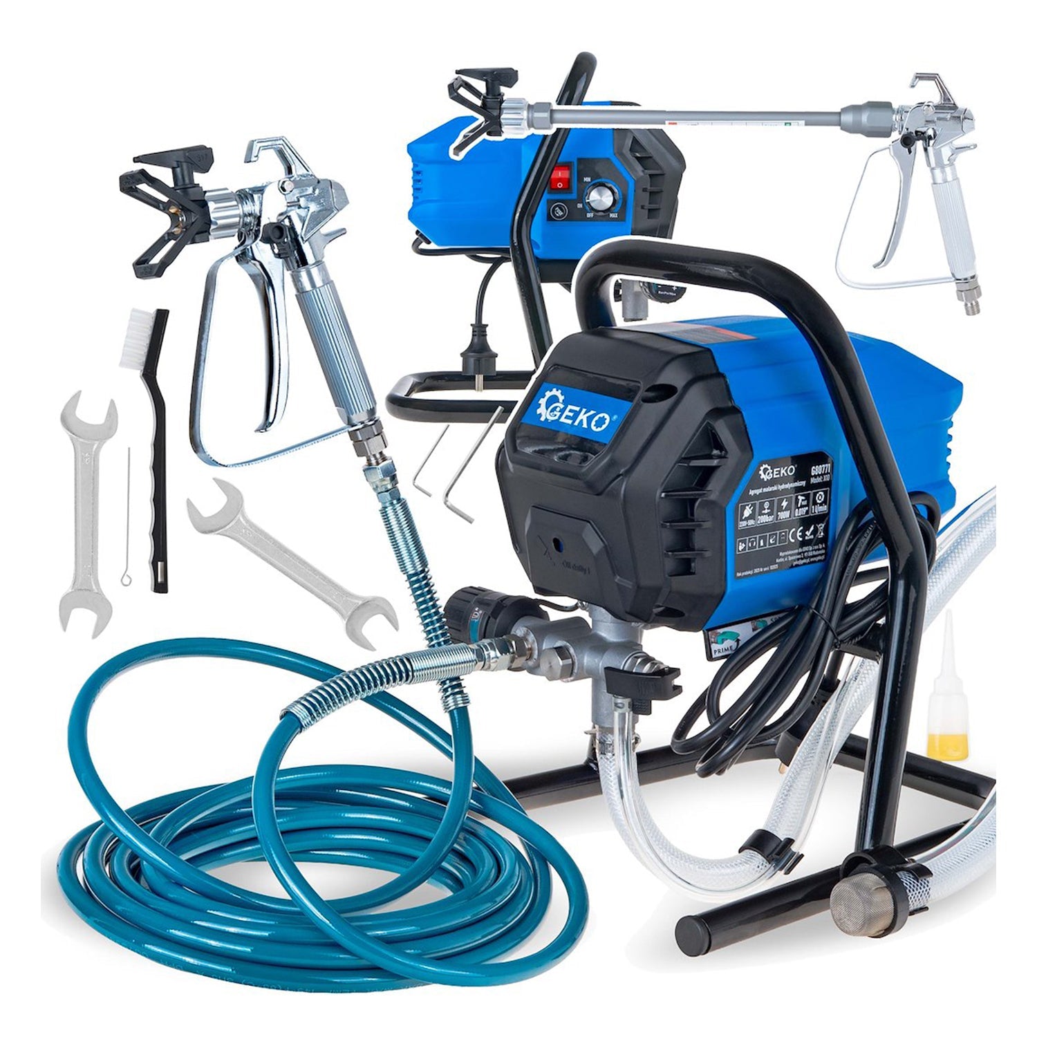 Set-kit pistola per pompa verniciatura idrodinamica X10 700 W 200 Bar 1 litro/min tubo 7,5 m, ugello 517 ,attrezzi spruzzo vernice ad alta pressione, uso commerciale per forniture di verniciatura per auto casa