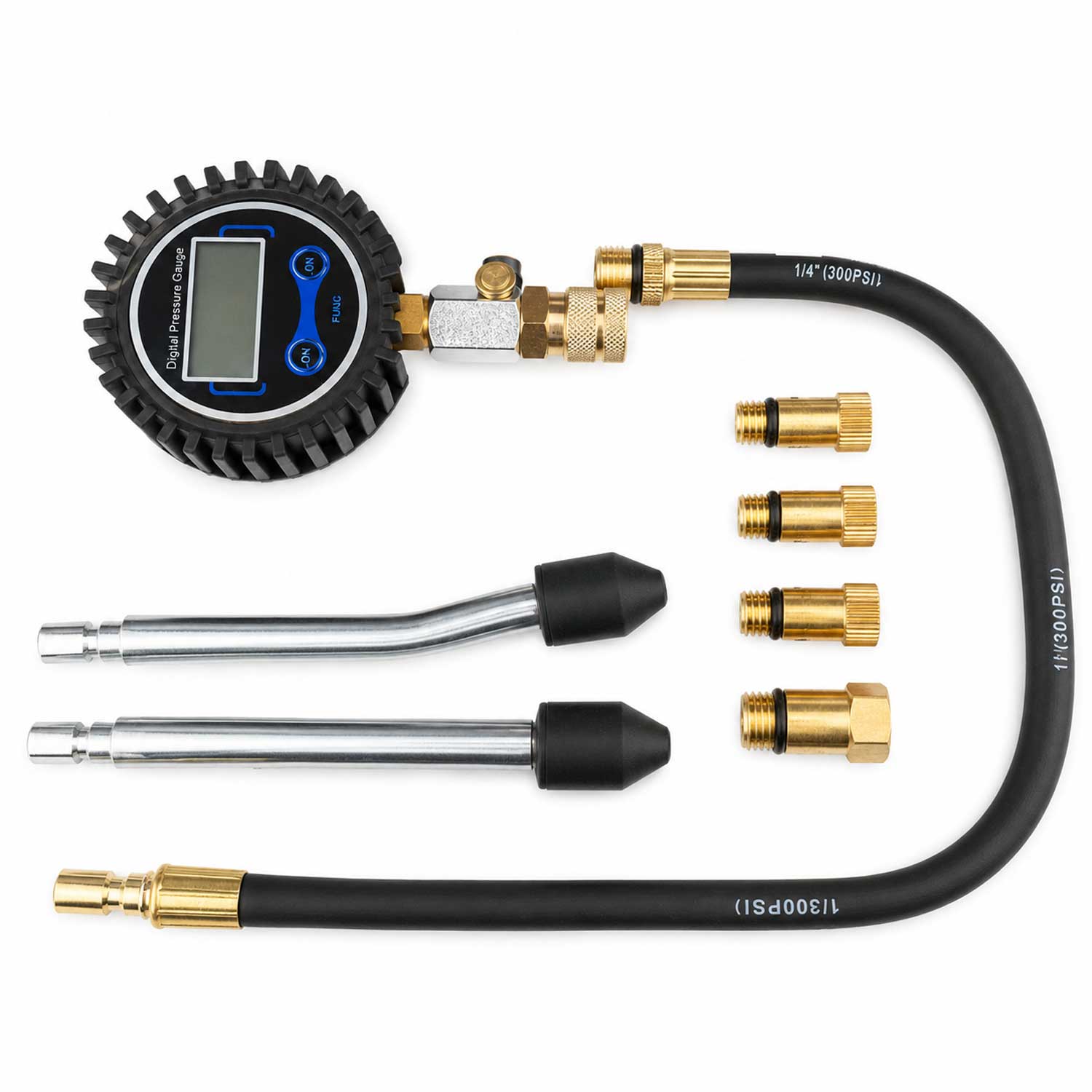 Set-kit tester compressione per motori a benzina e a gas, per auto e camion, con manometro digitale,8 pezzi Gebo Tools