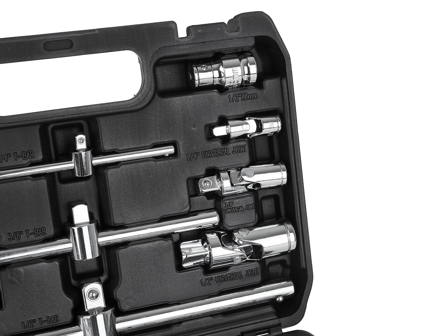 Set-kit 25 accessori di attacco, adattatori, prolunghe, giunti e barre a impatto, in acciaio cr-v, adattatore di prolunga, estensioni da 1/4" 3/8" 1/2", Geko