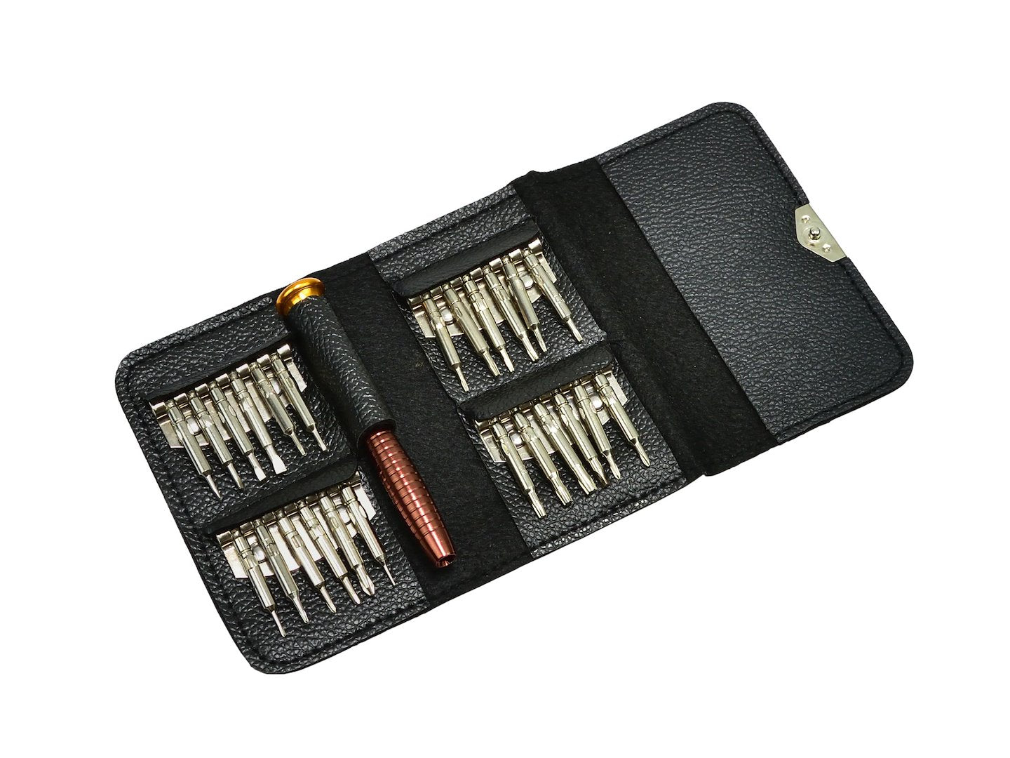 Set-kit cacciavite di precisione con inserti Phillips, a stella, taglio piatto, triangolare, Torx T2-T15, smontaggio e riparazione per MacBook, iPhone, pc, iPad, switch, ps4, ps5, xbox, occhiali, orologi, 25 pezzi Geko