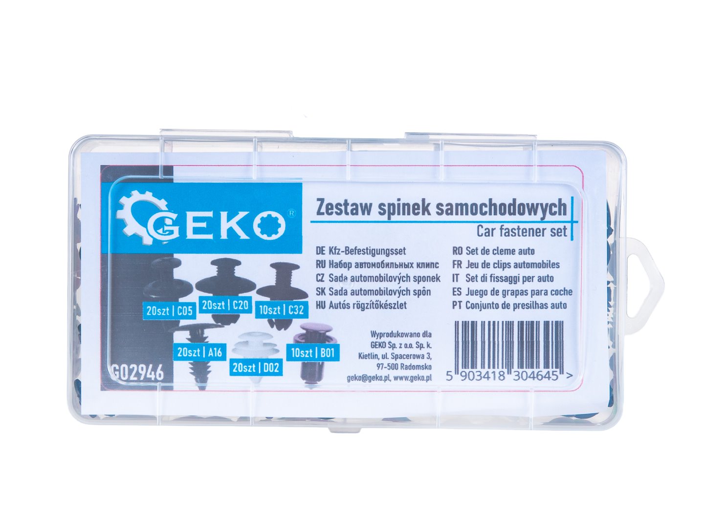 Set-kit completo di clip di fissaggio in plastica per auto, fissaggi universali per veicoli, carrozzeria e accessori, fermo nero, per pannelli porta, paraurti, paraspruzzi, 100 pezziGeko