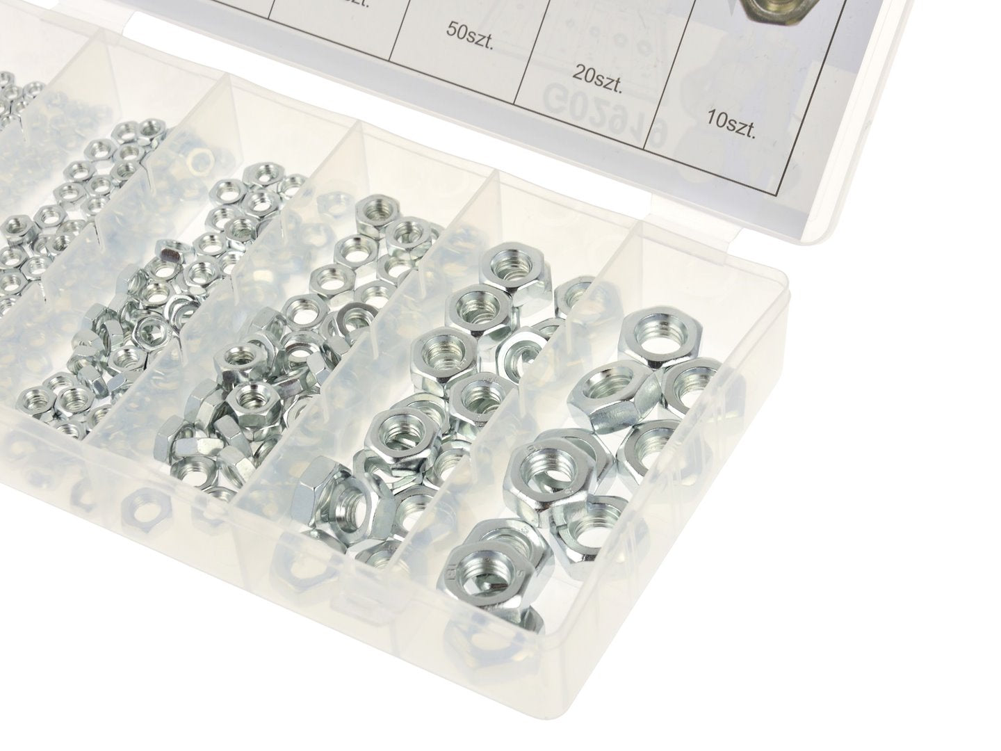 Set di 300 dadi esagonali M3, M4, M5, M6, M8, M10, in acciaio inox, con scatola, kit di assortimento per macchinari industriali, Geko