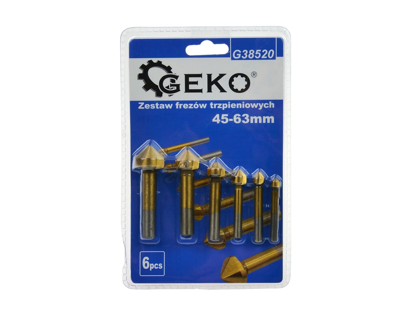 Set-kit 6 svasatori conici in HSS-Tin per metallo, frese, attacco esagonale diametro 6, 3–20, 5 mm