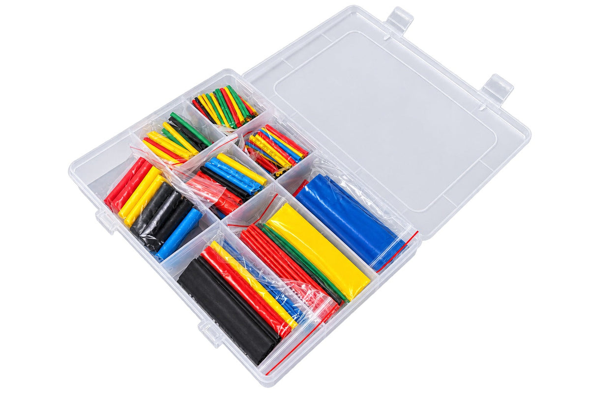 Set-kit guaina termorestringente, tubi termoretraibili, impermeabili, multicolor, per cavi di isolamento, assortimento di manicotti per avvolgimento di isolanti elettrici 328 pezzi modello 2 Gebo Tools