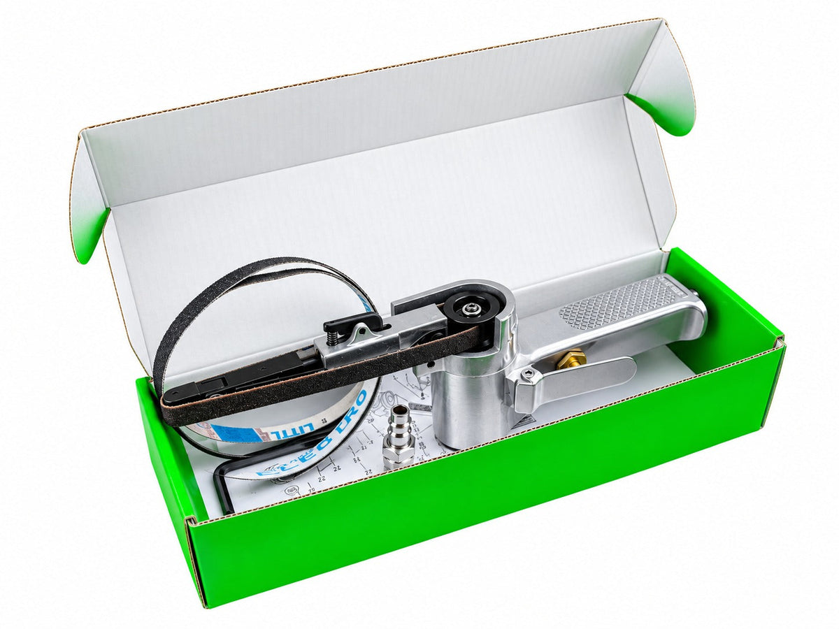 Levigatrice a nastro pneumatica per nastri abrasivi da 330 mm, 3 nastri ,Gebo Tools