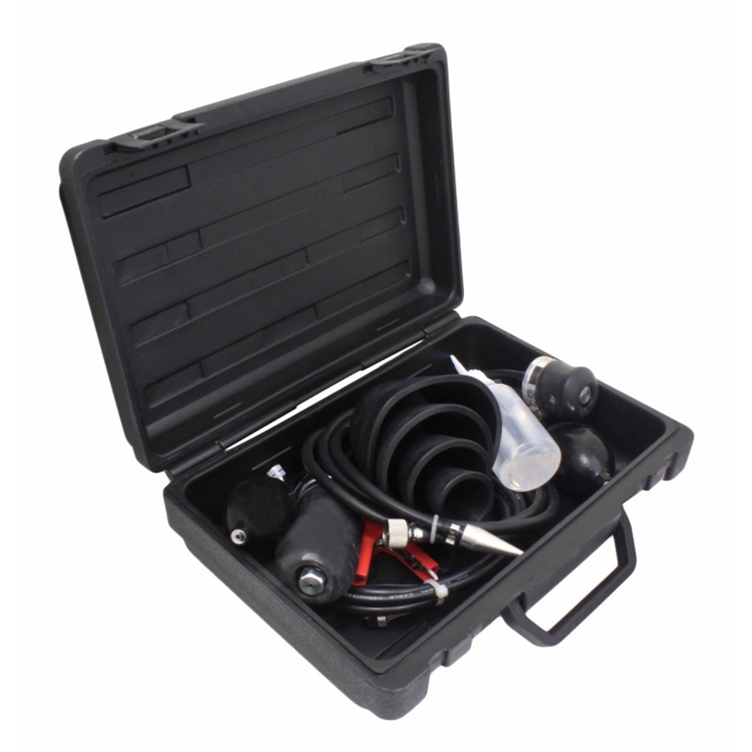 Macchina fumogena EVAP automotive pompa d'aria incorporata,generatore di fumo per individuazione perdite circuiti auto, tester di rilevamento perdite di fumo per tutte le auto dc 12v, moto, camion leggeri, barche, atv, motoslitte ect., con accessori, Asta